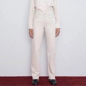 Zara women’s the real hr straight jeans in arctic natural